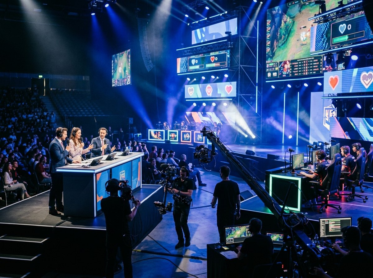 Mustache Masters esports charity broadcast production stage